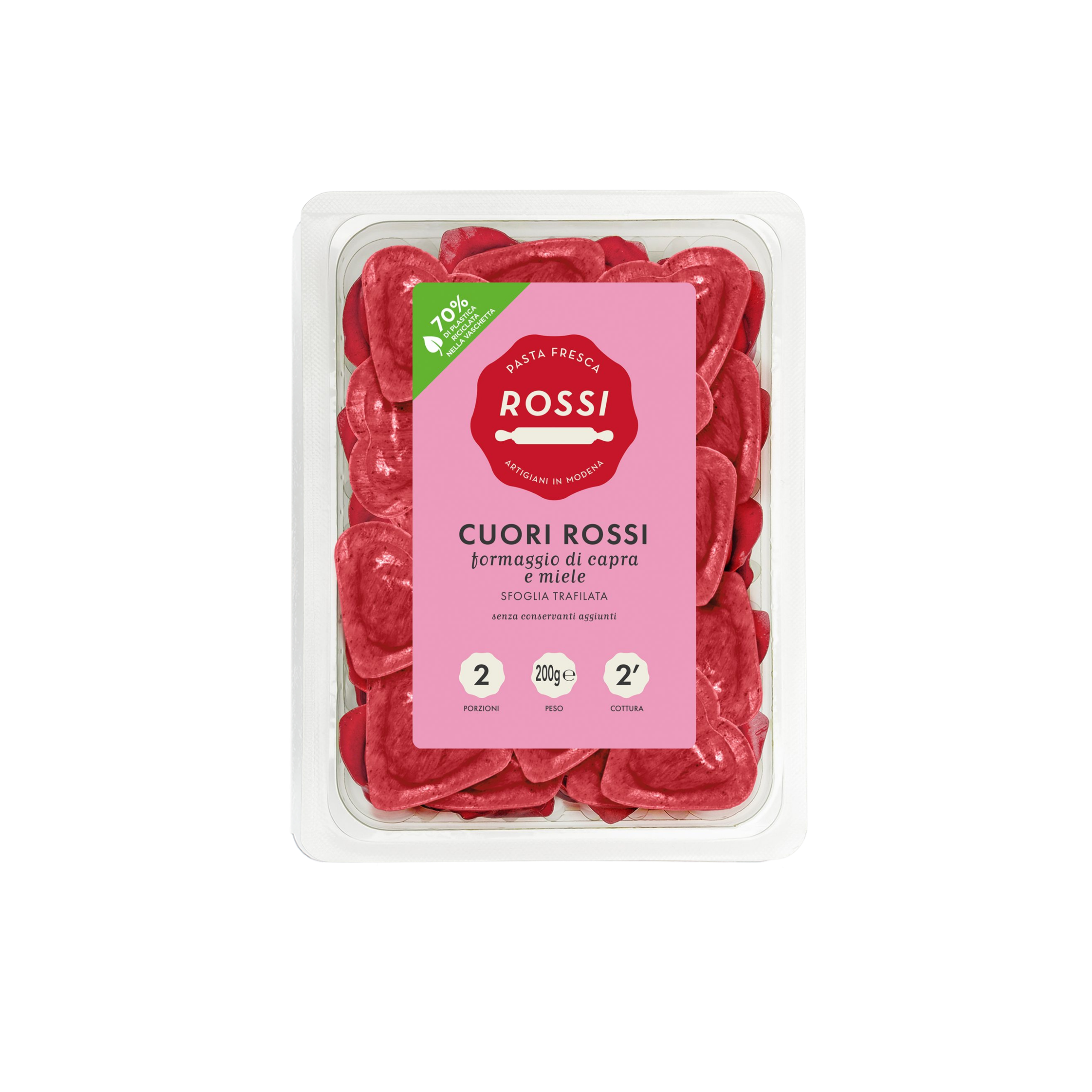 Cuori rossi con formaggio di capra e miele