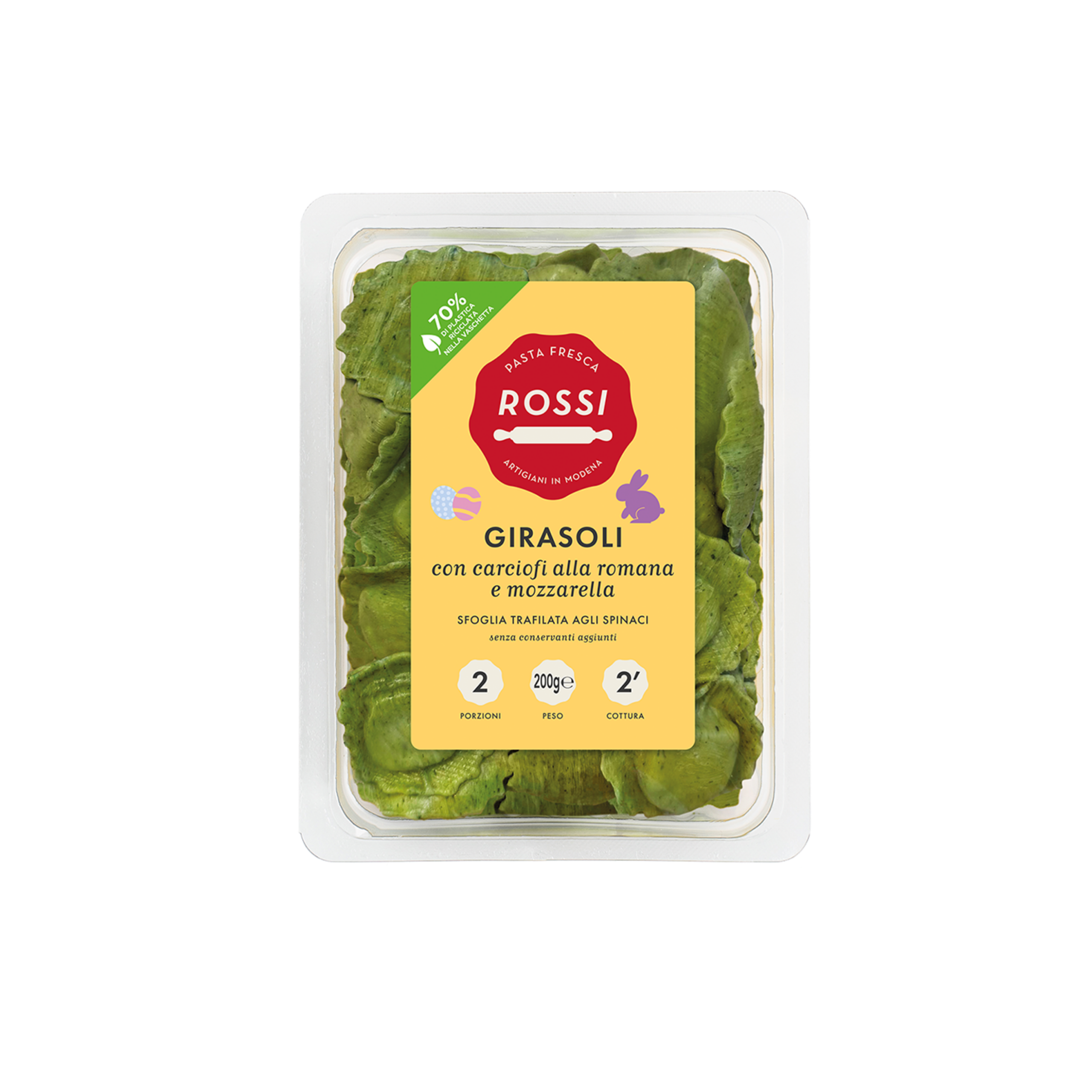 Girasoli verdi con carciofi alla romana e mozzarella