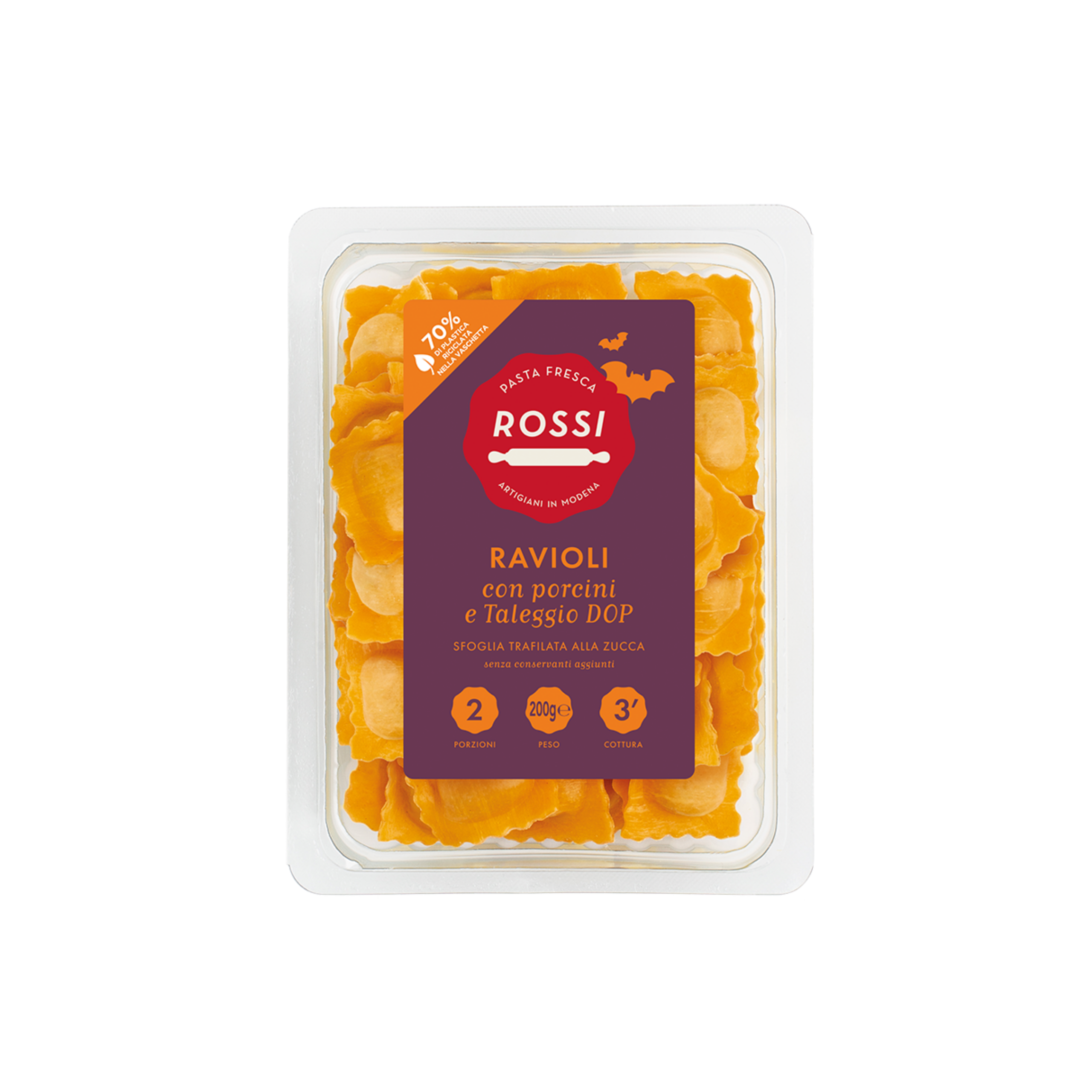 Ravioli arancio porcini e taleggio