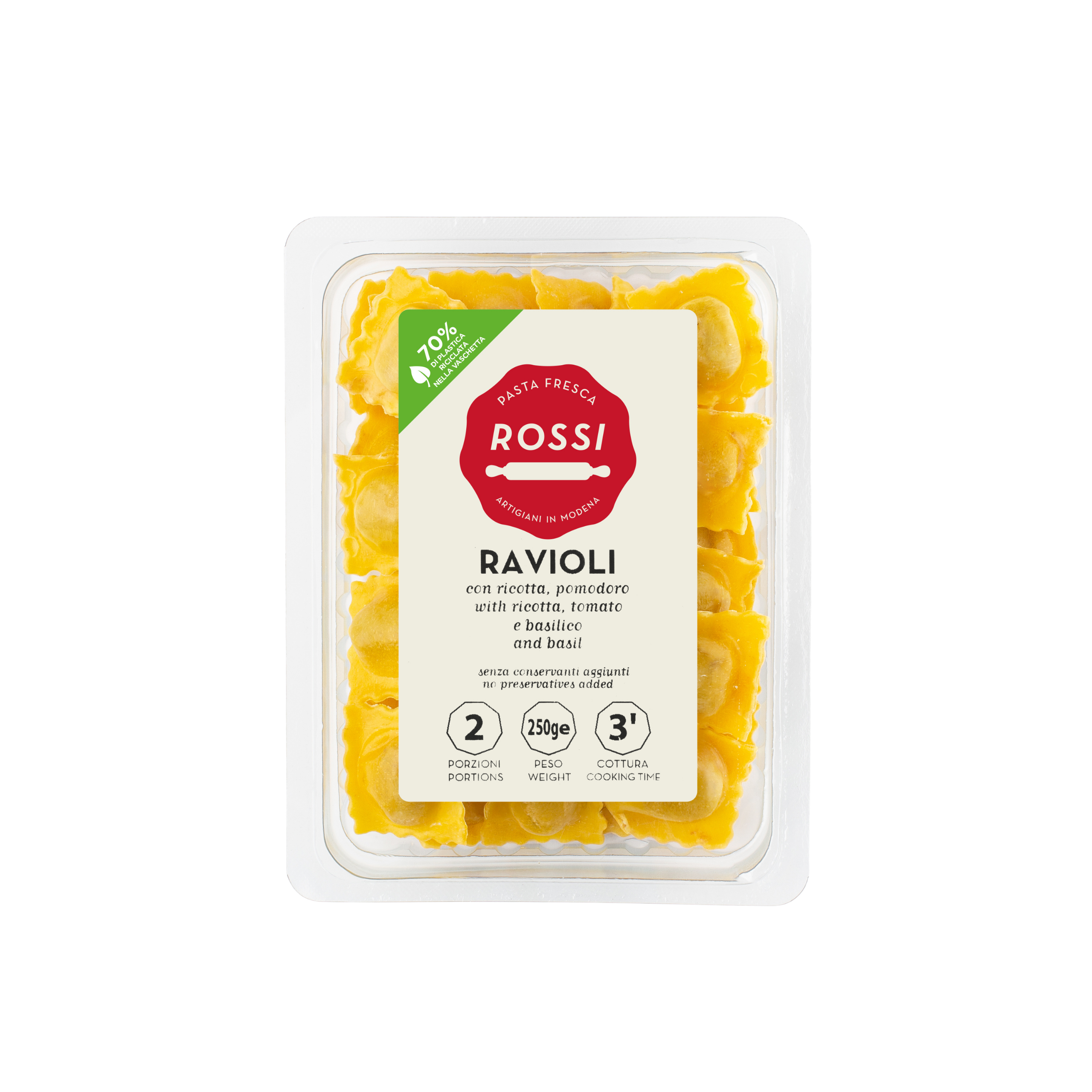 Ravioli ricotta pomodoro e basilico